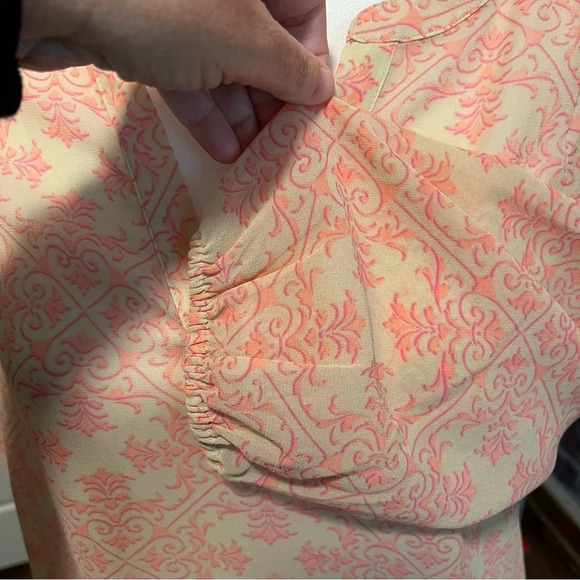 CAbi‎ Poolside Top tunic with Drawstring Waist Size Medium Orange/Pink w/Pockets - Picture 11 of 14